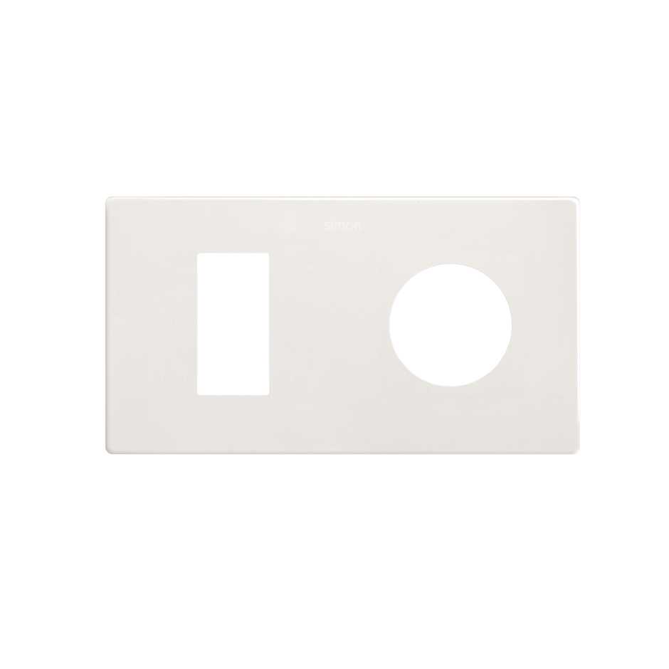 Marco estética mínima para 2 elementos para 1 base enchufe schuko CLEAN blanco mate