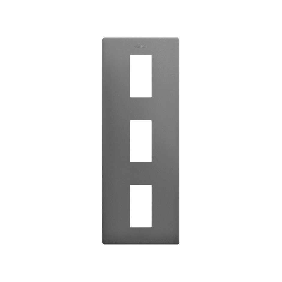 Marco estética mínima vertical para 3 elementos titanio