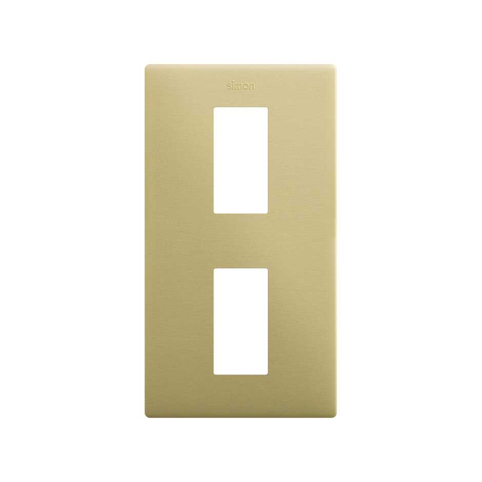 Marco estética mínima vertical para 2 elementos bronce