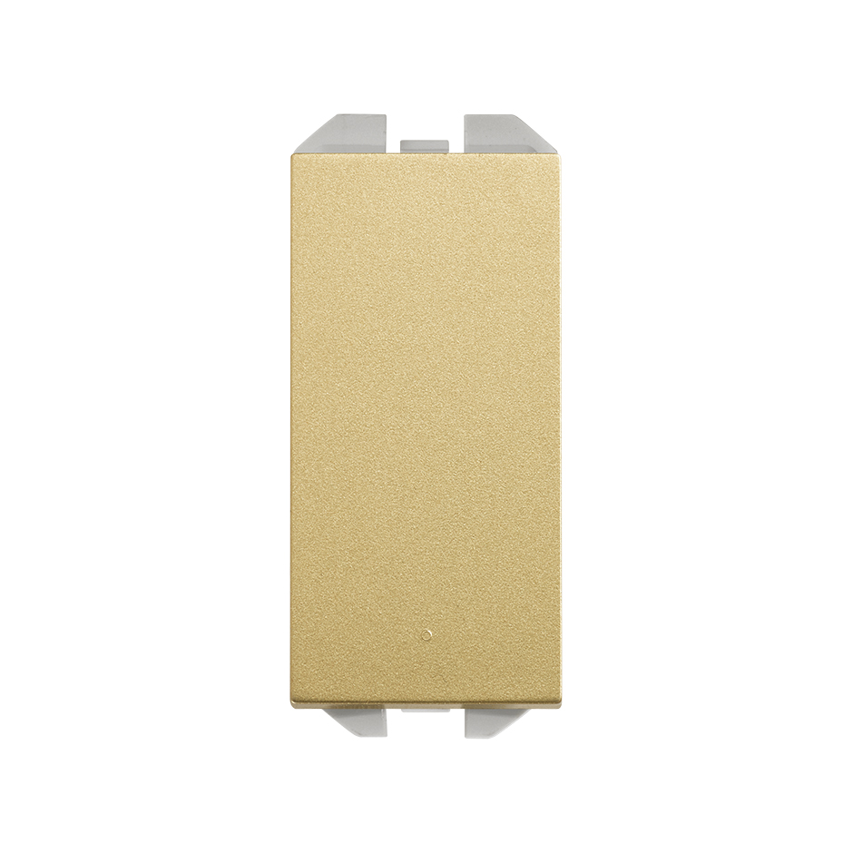 Pulsador neutro de tecla estrecha con sistema de embornamiento rápido oro