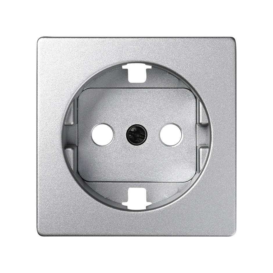 Tapa con dispositivo de seguridad para base de enchufe schuko aluminio Simon 82 Concept