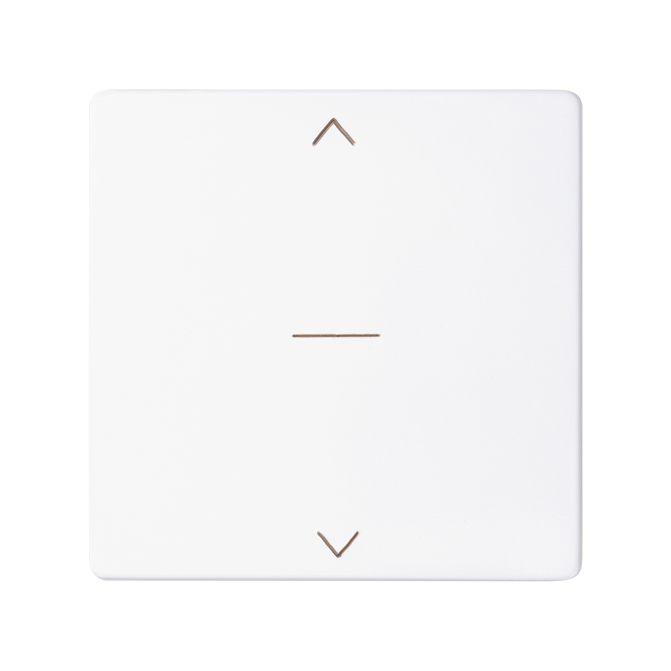Tecla individual para mecanismos de persianas con 3 posiciones (subida, bajada y paro), en color blanco mate Simon 82 Concept