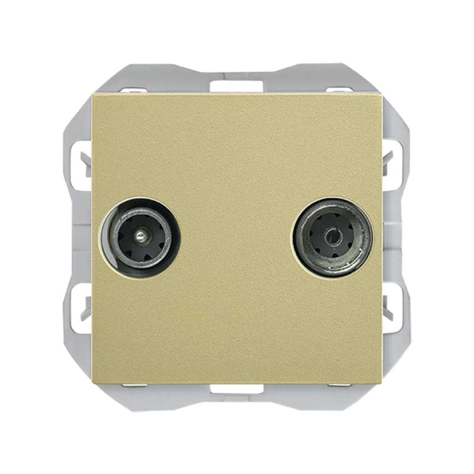 Toma de señal R-TV+Sat intermedia bronce