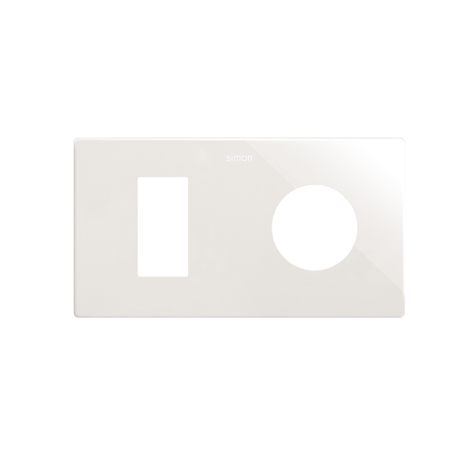 Marco estética mínima para 2 elementos para 1 base enchufe schuko CLEAN blanco