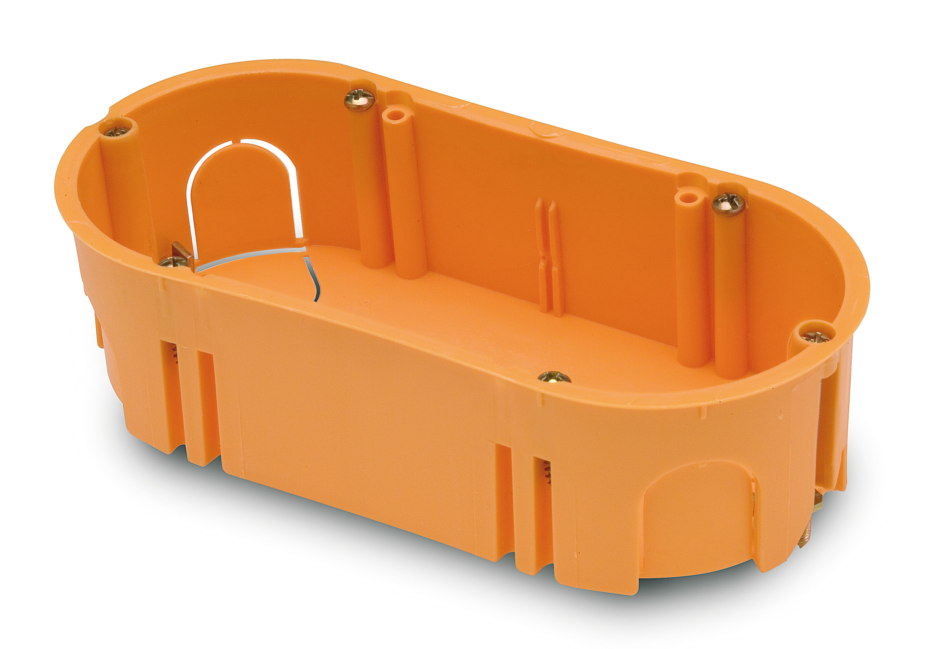 Caja para dos mecanismos en tabiquería hueca