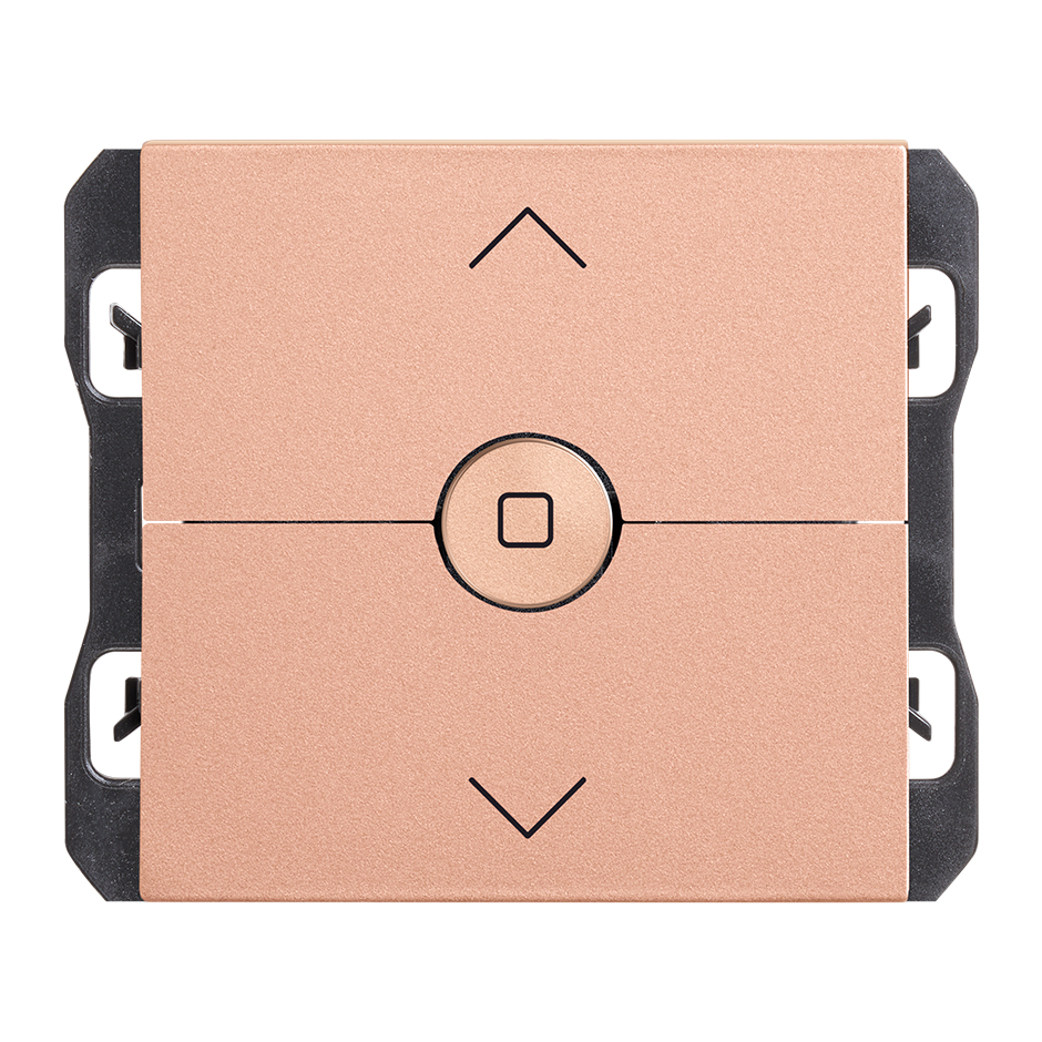 Interruptor para persianas con 3 posiciones, subida, bajada y paro cobre