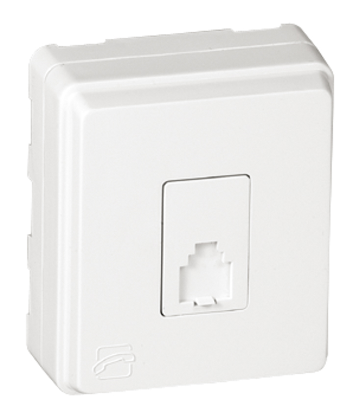Toma teléfono RJ11 blanca