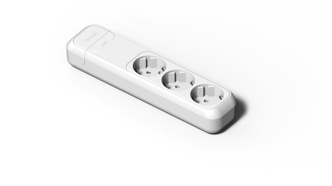 Base 3 tomas de 16A en color blanco