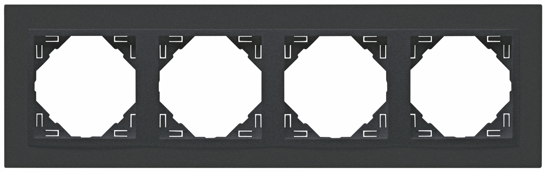 Marco Cuadruple Gris/Gris