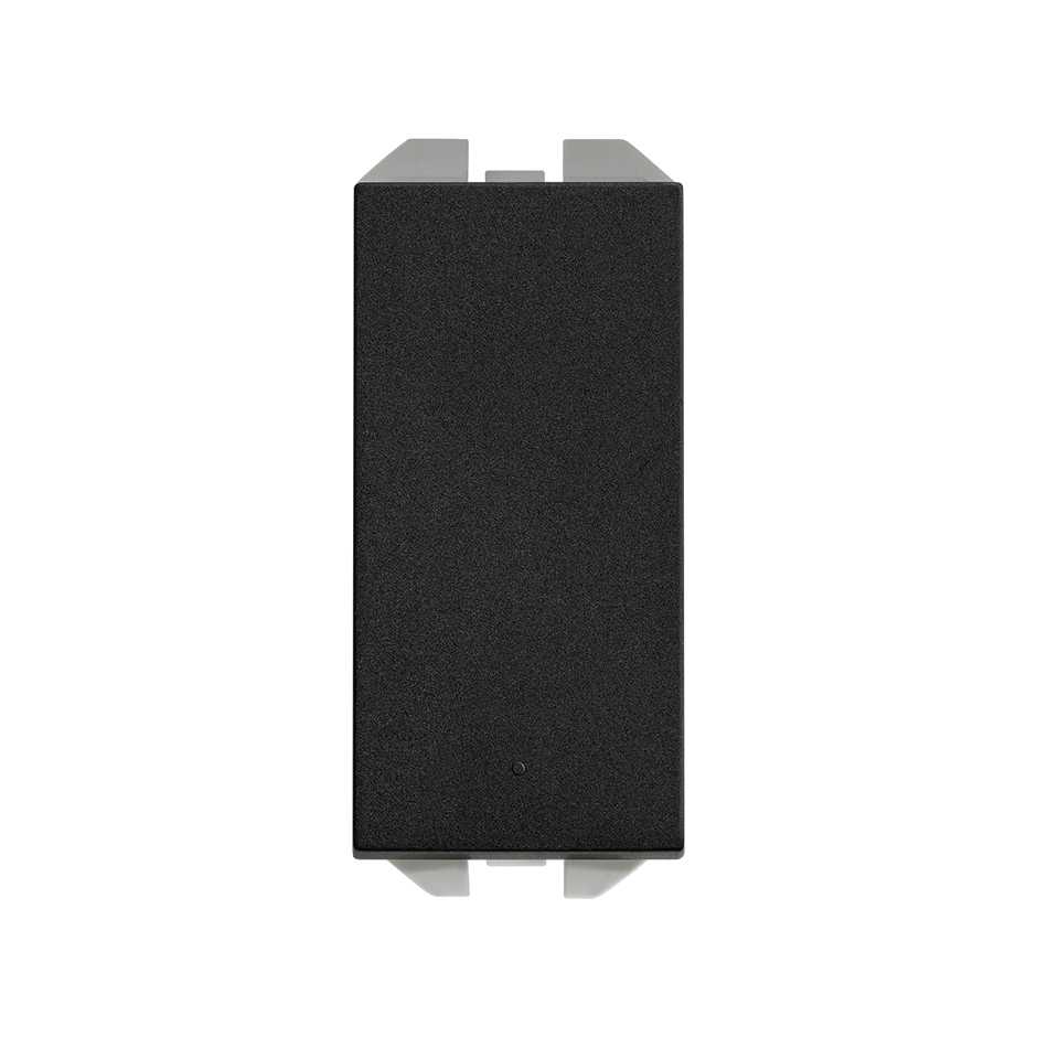 Conmutador pulsante de tecla estrecha con sistema de embornamiento rápido negro mate