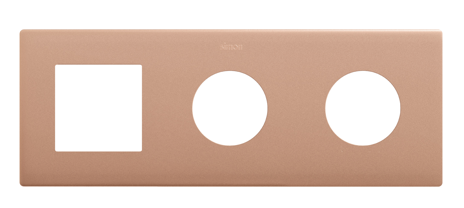 Marco compuesto por 1 elemento y 2 estética mínima para base de enchufe CLEAN cobre