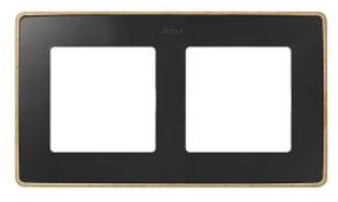 Marco para 2 elementos en color negro mate base madera haya Simon 82 Detail Select