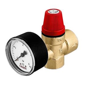 Válvula de seguridad 1/2"H-3/4"H 3,0bar con manómetro