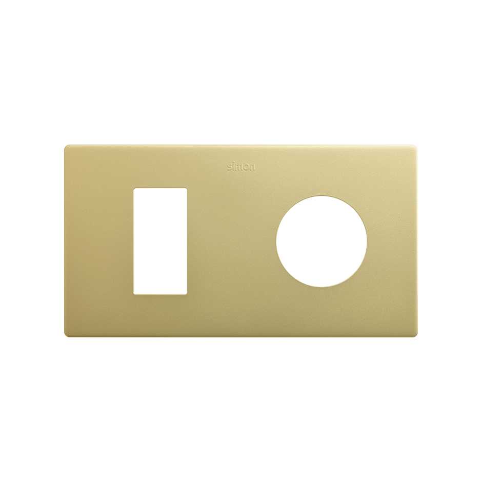 Marco estética mínima para 2 elementos para 1 base enchufe schuko CLEAN bronce