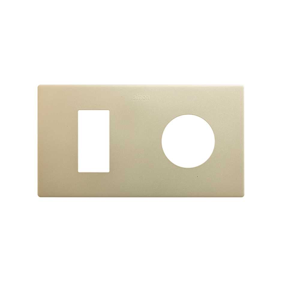 Marco estética mínima para 2 elementos para 1 base enchufe schuko CLEAN cava