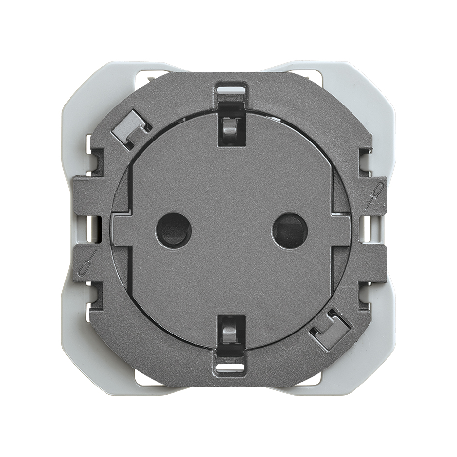 Base de enchufe schuko Clean con sistema de embornamiento a tornillo titanio