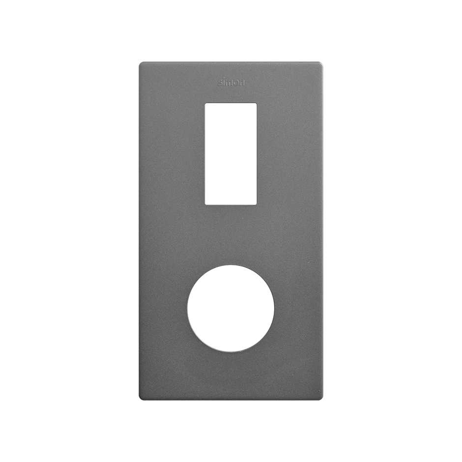 Marco estética mínima vertical para 2 elementos para 1 base de enchufe schuko CLEAN titanio