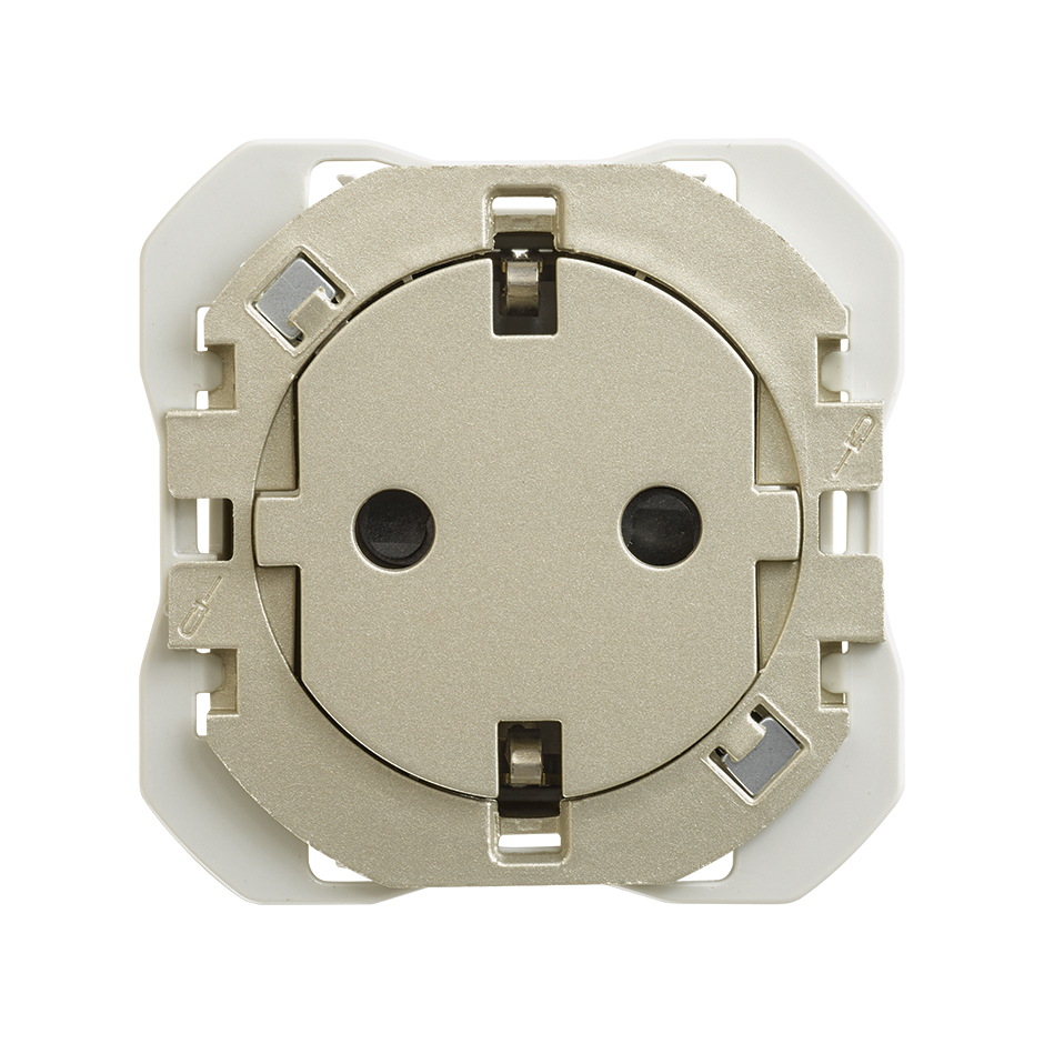 Base de enchufe schuko Clean con sistema de embornamiento a tornillo cava