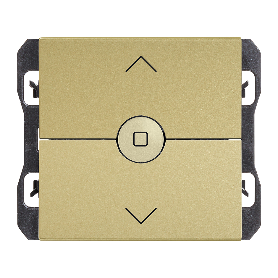 Interruptor para persianas con 3 posiciones, subida, bajada y paro bronce