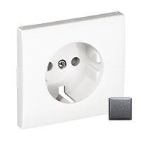 Tapa con protección para schuko grafito
