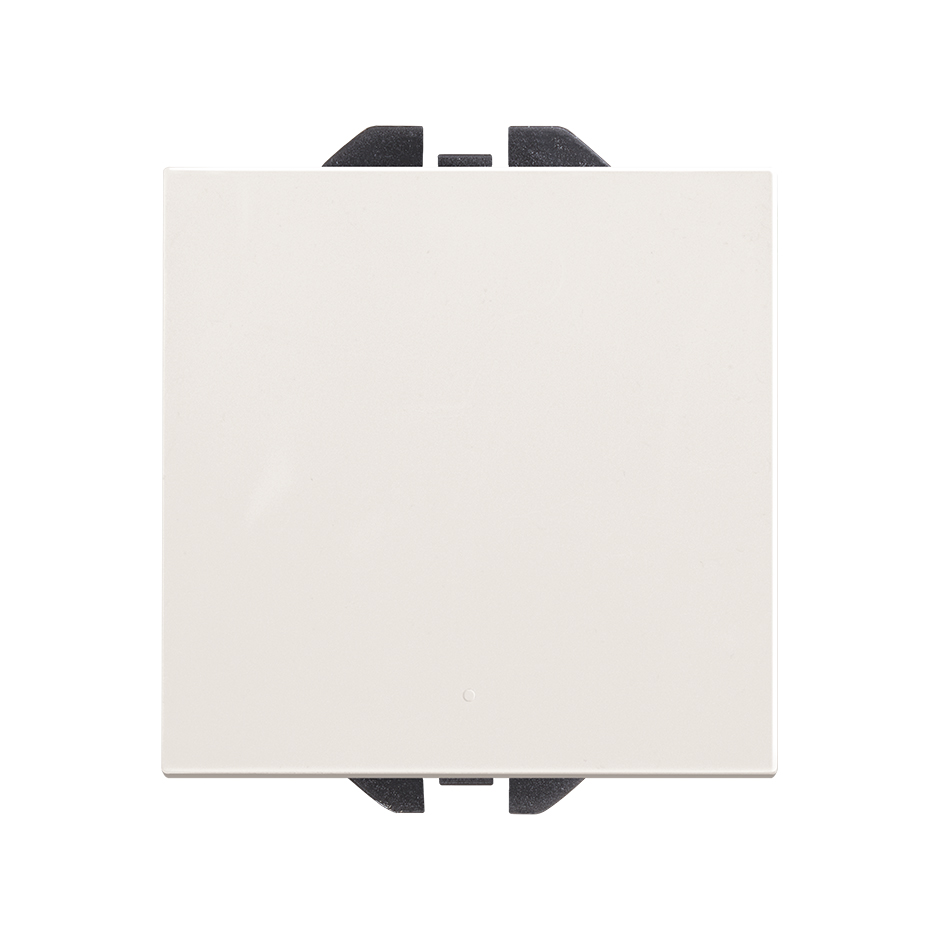 Interruptor unipolar pulsante con sistema de embornamiento rápido blanco mate