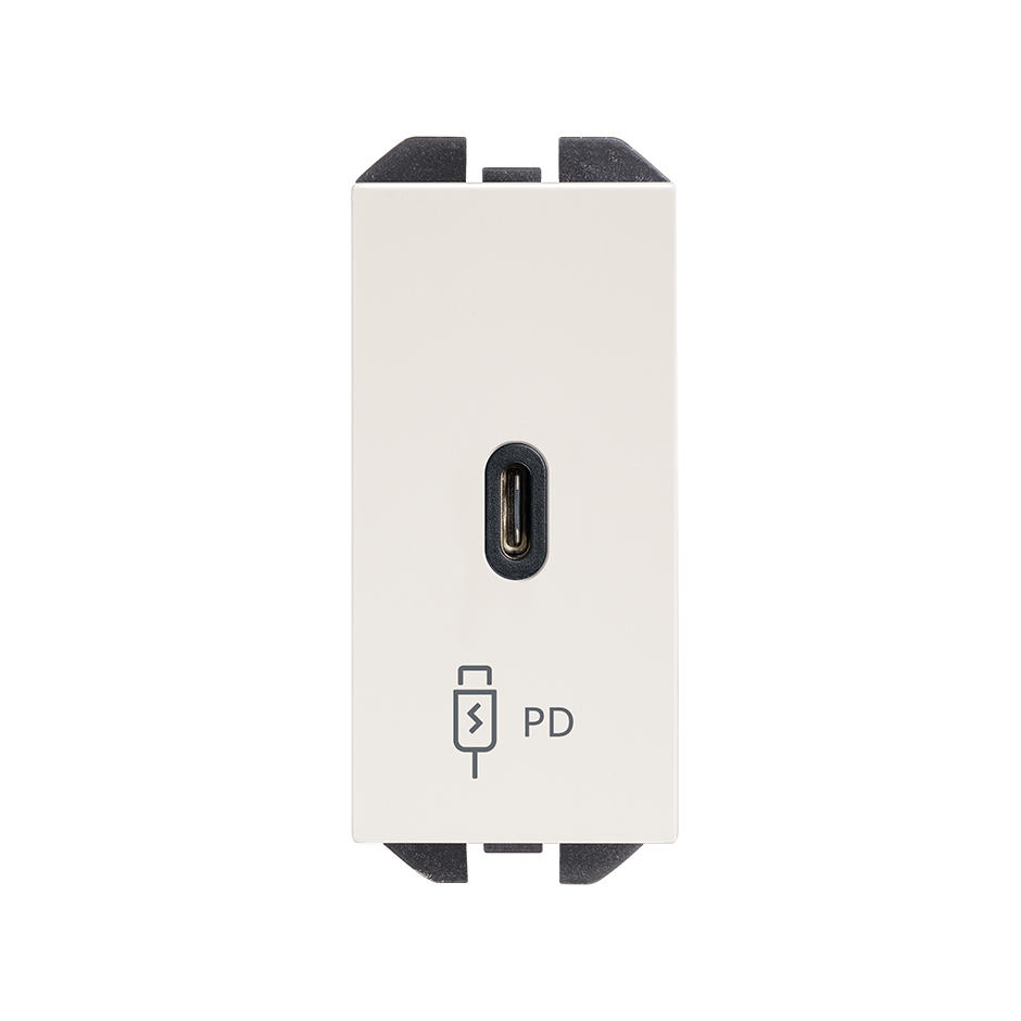 Cargador USB C 20W Power Delivery blanco mate